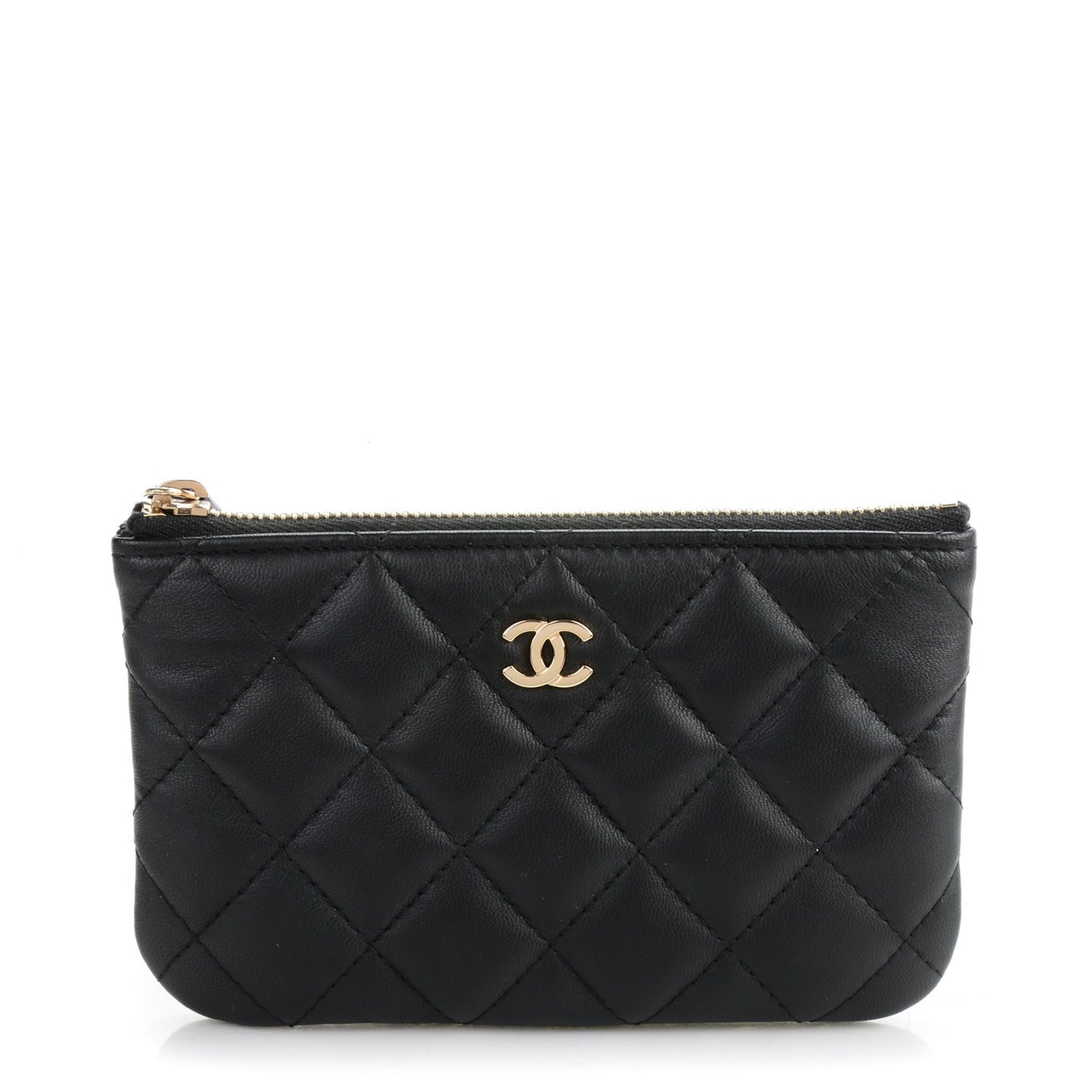 Lambskin Quilted Coin Purse Black