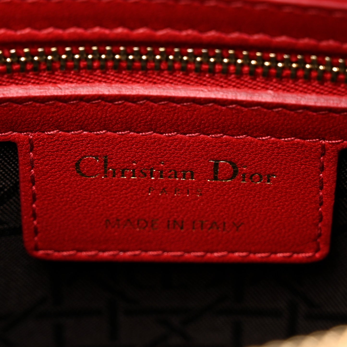 Lambskin Cannage Medium Lady Dior Red