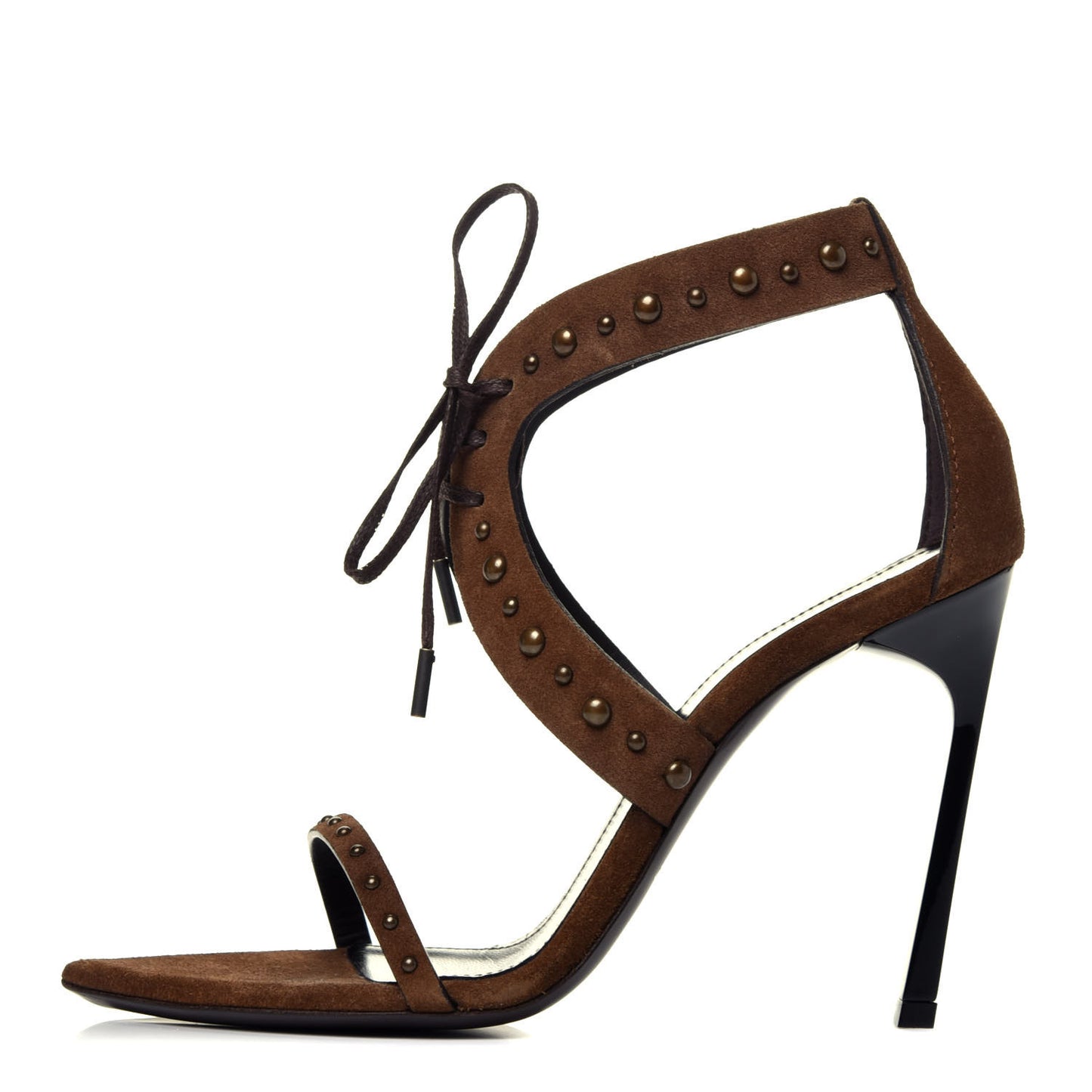 Suede Studded Iris Sandal Pumps 36.5 Brown