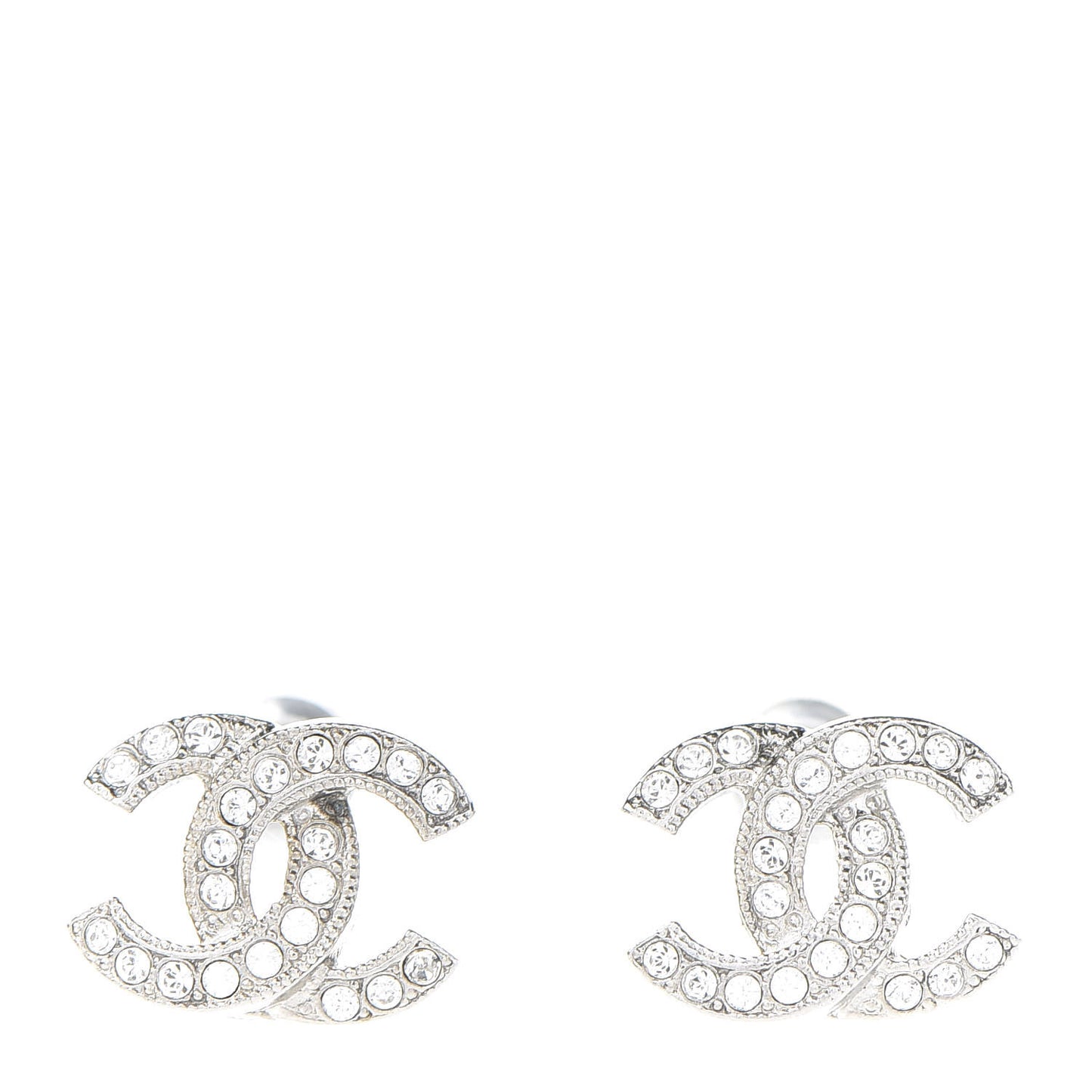 Crystal CC Earrings Silver