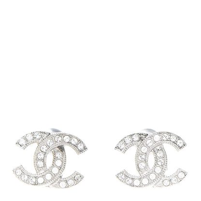 Chanel Crystal CC Earrings Silver 1 of 5