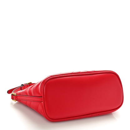 Gucci Calfskin Matelasse Chevron GG Marmont Sling Shoulder Bag Rosso 4 of 10