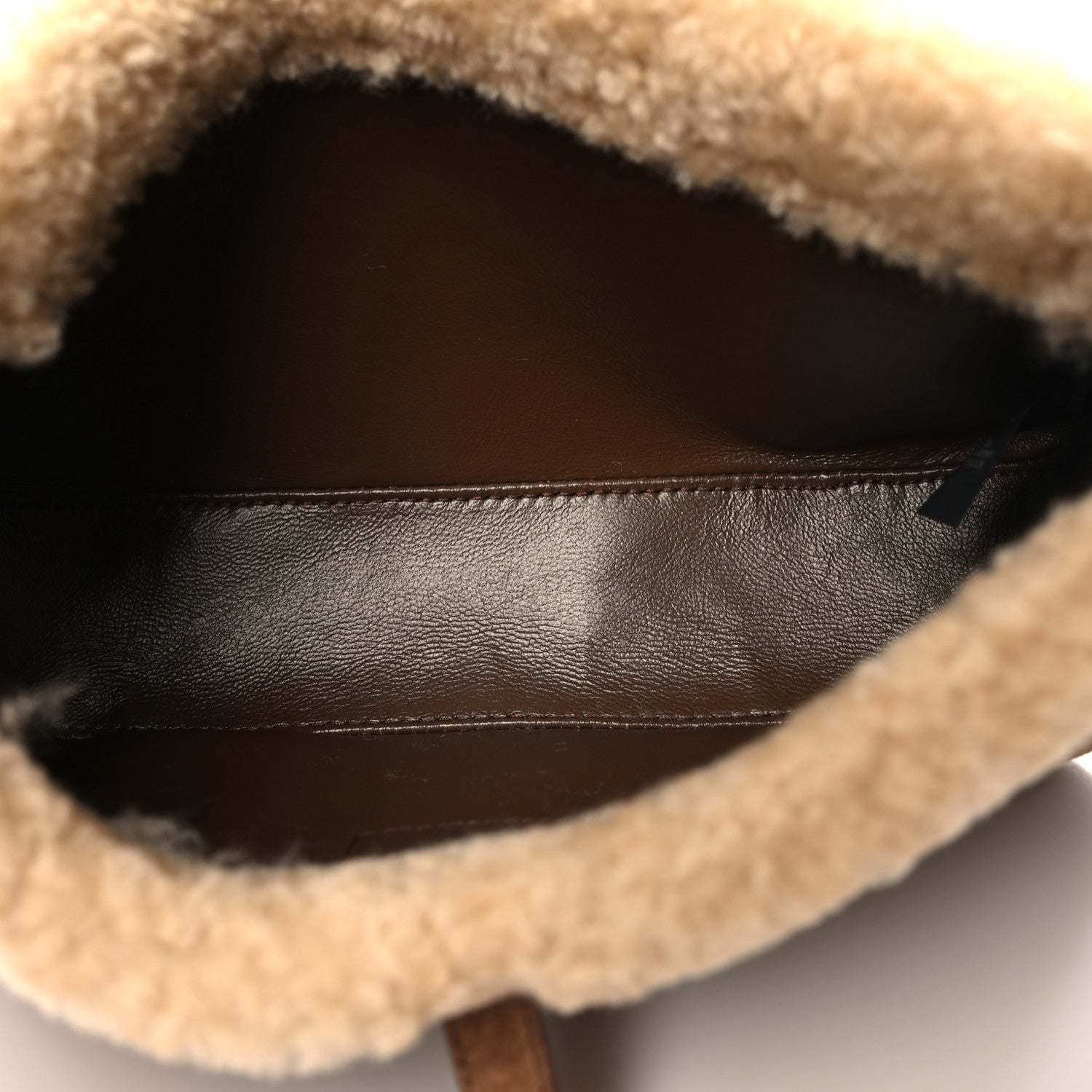 Saint Laurent Suede Calfskin Shearling Le 5 A 7 Hobo Dark Cigar Natural Beige 5 of 11