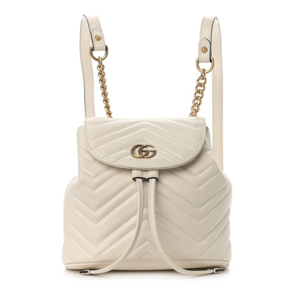 Gucci Calfskin Matelasse GG Marmont Flap Backpack White 1 of 10