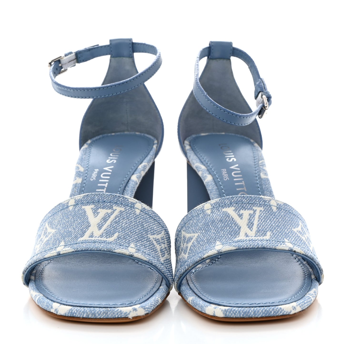 Monogram Denim Silhouette Sandals 36 Blue