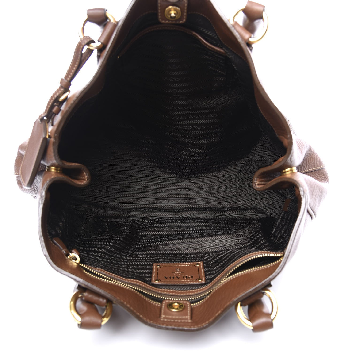 Prada Vitello Daino Tote Palissandro 4 of 13