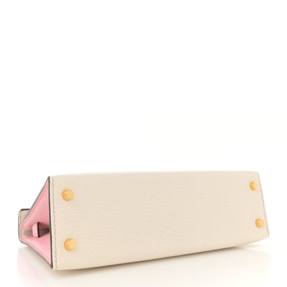 Hermes Chevre Mysore Horseshoe Mini Kelly Sellier 20 Nata Rose Sakura 4 of 12
