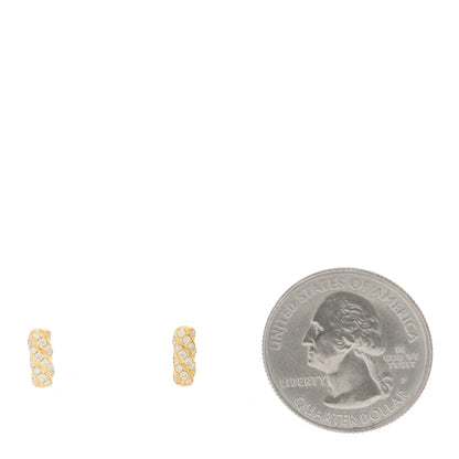 David Yurman 18K Yellow Gold Diamond Cable Collectibles Bar Stud Earrings 2 of 4