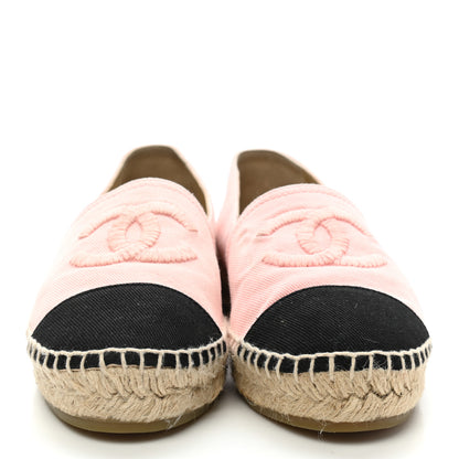 Chanel Denim Toile CC Espadrilles 39 Pink Black 2 of 9