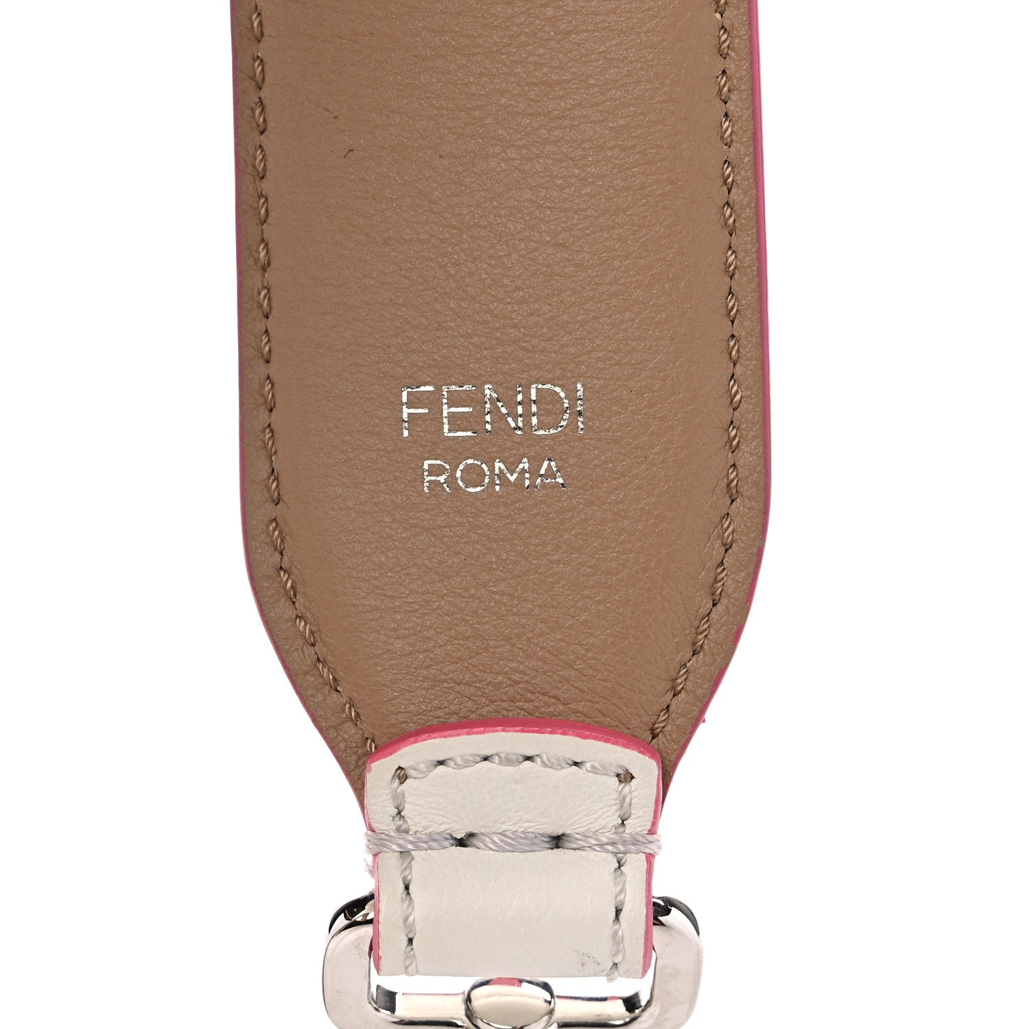 Fendi Vitello Dolce Plexiglass Bi-Color Studded Strap You White Ice Cuoio Multicolor 3 of 4
