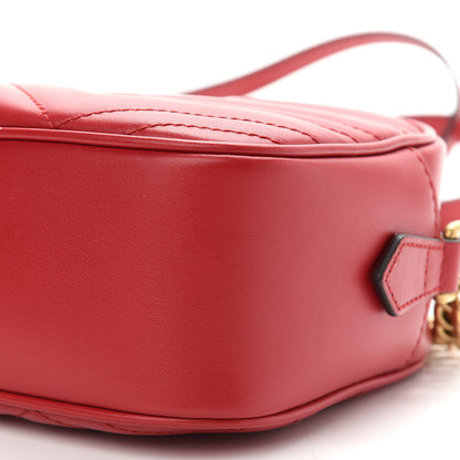 Gucci Calfskin Matelasse Small GG Marmont Chain Shoulder Bag Hibiscus Red 11 of 11