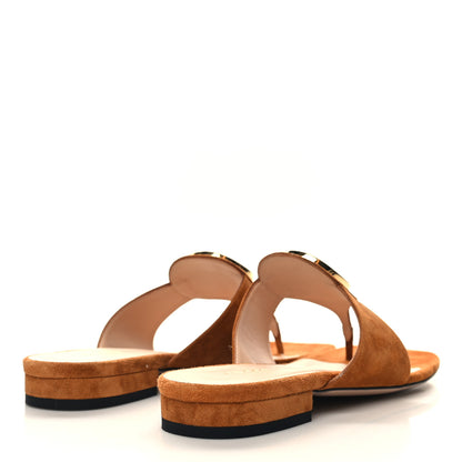 Gucci Suede Cachemire Blondie 15mm Thong Sandals 39 Blondie Cognac 4 of 8