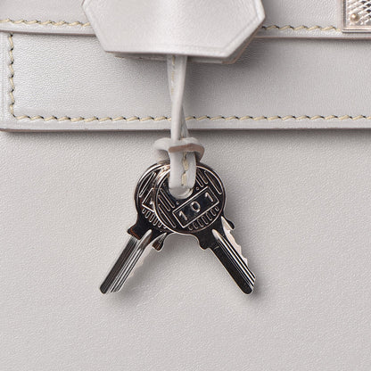Hermes Tadelakt Kelly Sellier Guilloche 28 Gris Perle 31 of 36