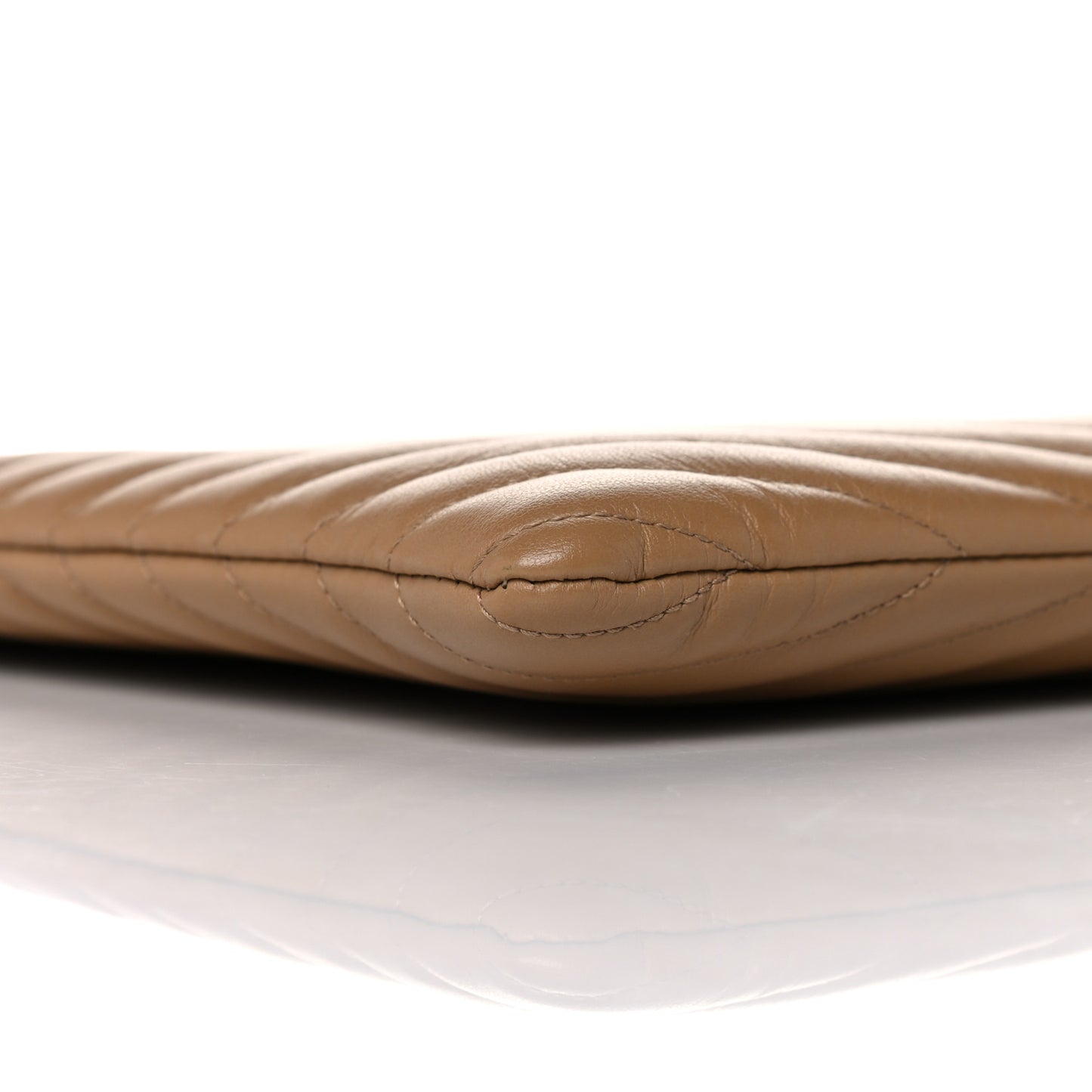 Calfskin Matelasse Chevron Monogram Document Holder Naturel Dark