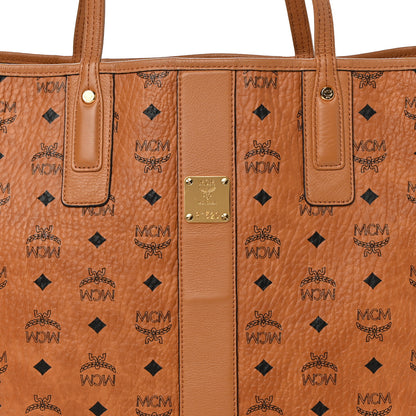 MCM Visetos Medium Liz Reversible Shopper Tote Cognac 7 of 19