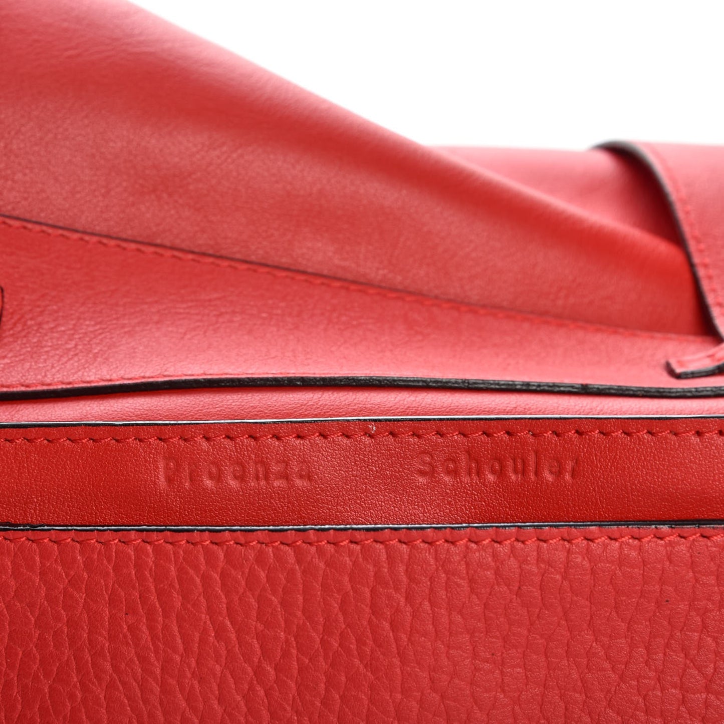 Pebbled Calfskin Double Sided PS Courier Bag Red