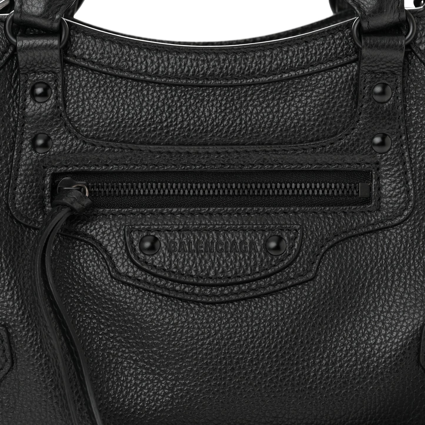 Grained Calfskin Neo Classic Black Hardware XS City Black