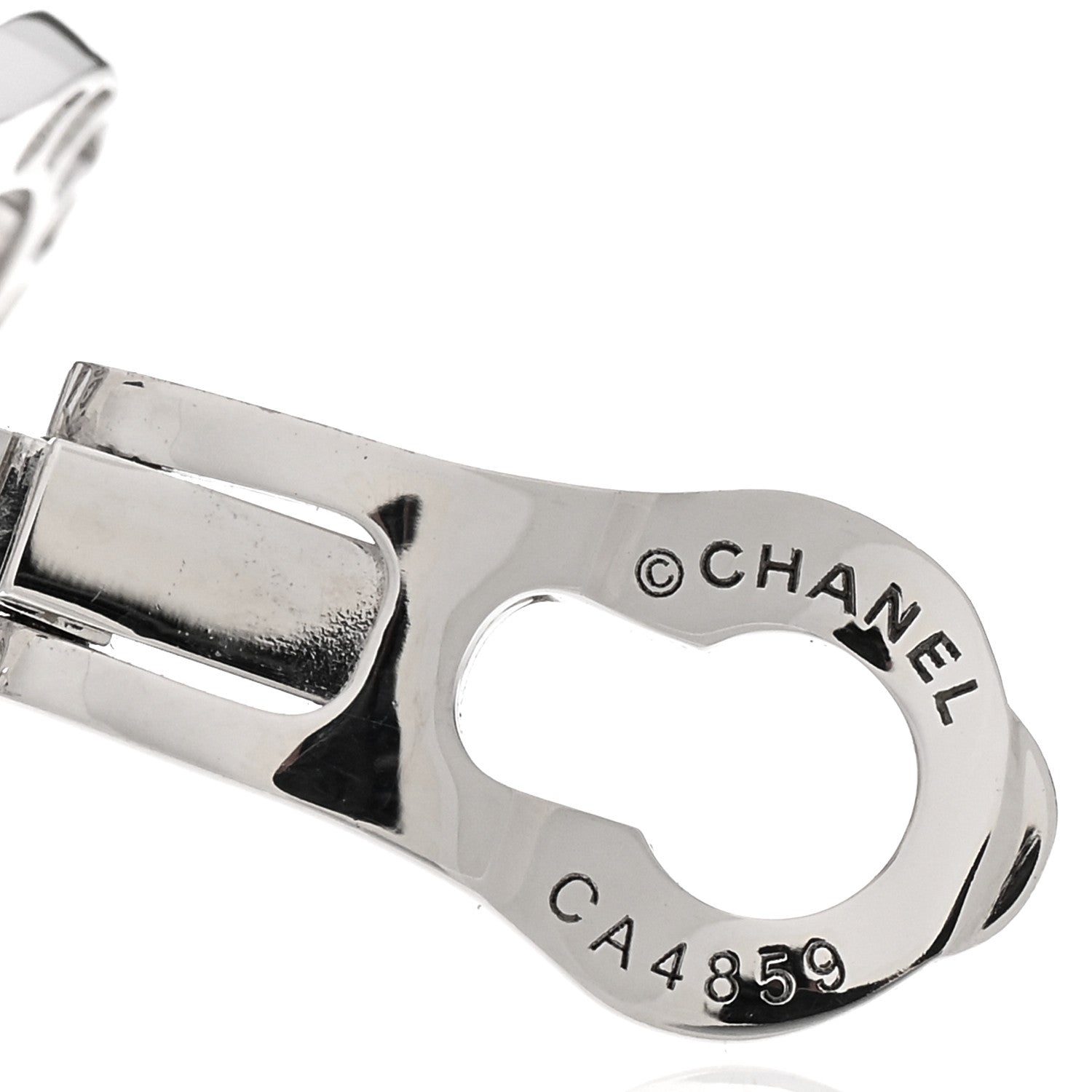 Chanel 18K White Gold Diamond Fil De Camelia Earrings 4 of 5