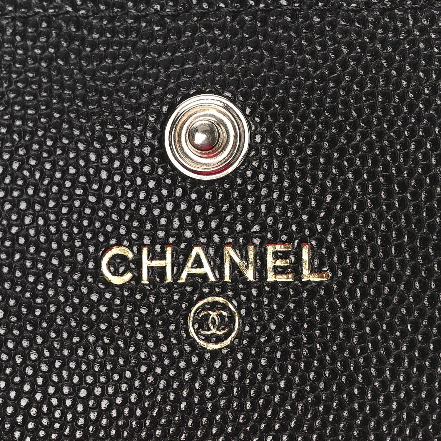 Chanel Caviar Metal Perforated Quilted CC Flap Card Holder Black 6 of 10