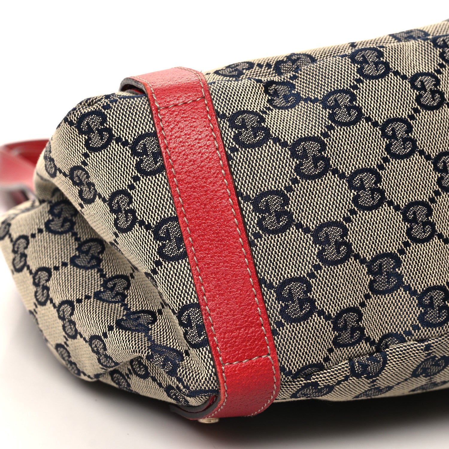 Gucci Monogram Medium Abbey Shoulder Bag Navy Red 9 of 10