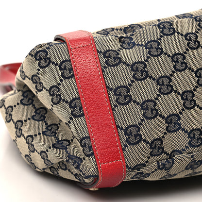 Gucci Monogram Medium Abbey Shoulder Bag Navy Red 9 of 10