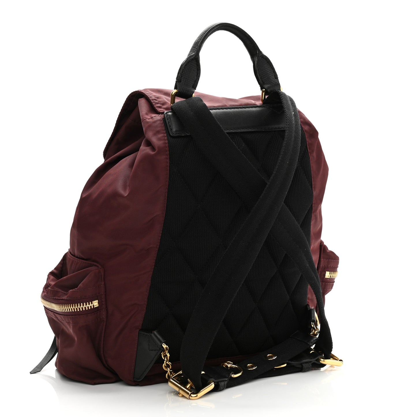 Nylon Small Rucksack Backpack Burgundy Red