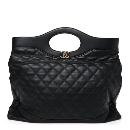 Chanel Lambskin Quilted Large 31 Shopping Bag Black 1 of 9