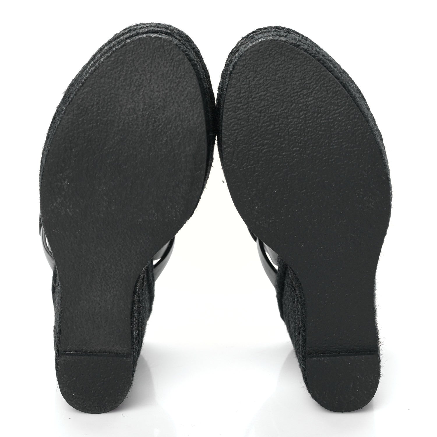 Saint Laurent Calfskin Tribute 95 Platform Espadrille Wedge Sandals 36.5 Black 5 of 8