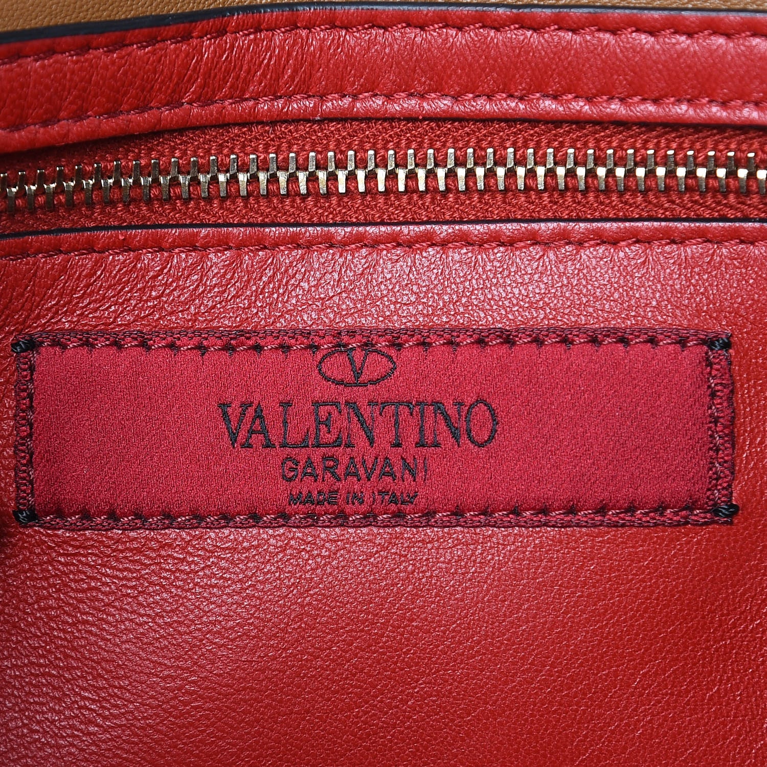 Valentino Garavani Nappa Rockstud Spike Wallet On Chain Bright Cognac 6 of 12