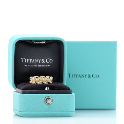 Tiffany 18K Yellow Gold Diamond Victoria Vine Band Ring 52 6 5 of 5