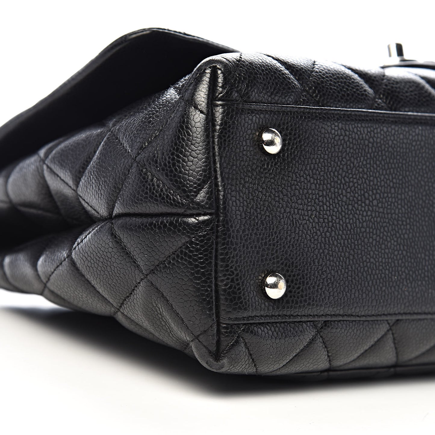 Caviar Quilted Jumbo Kelly Flap Black