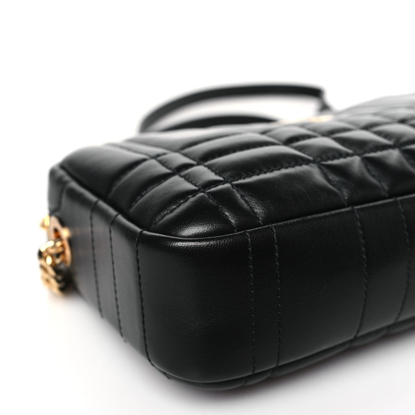 Calfskin Quilted Small Lola Camera Bag Black