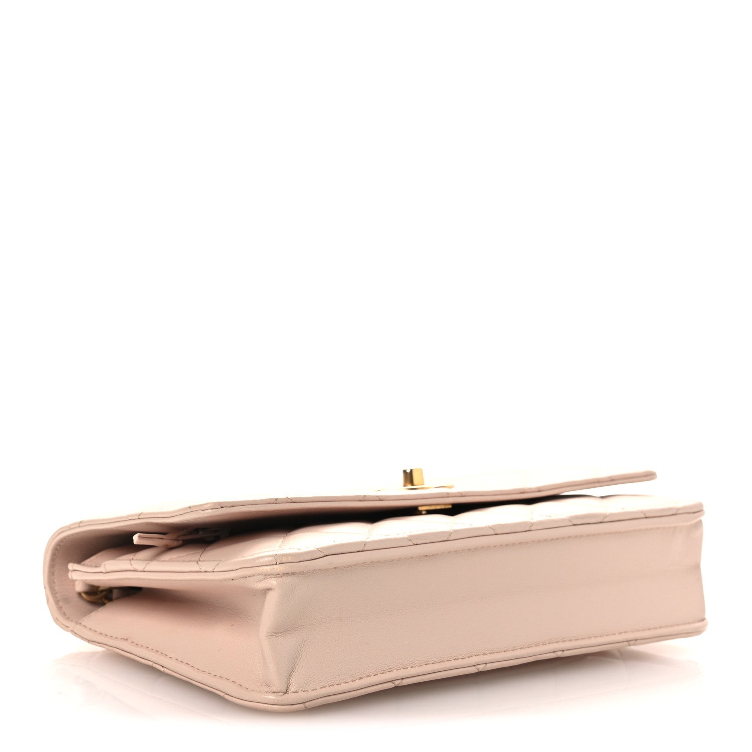 Chanel Lambskin Quilted CC Pearl Crush Wallet on Chain WOC Light Pink 4 of 15