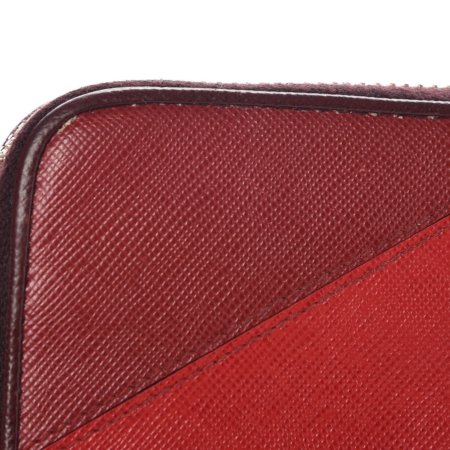 Saffiano Chevron Zip Around Wallet Rubino