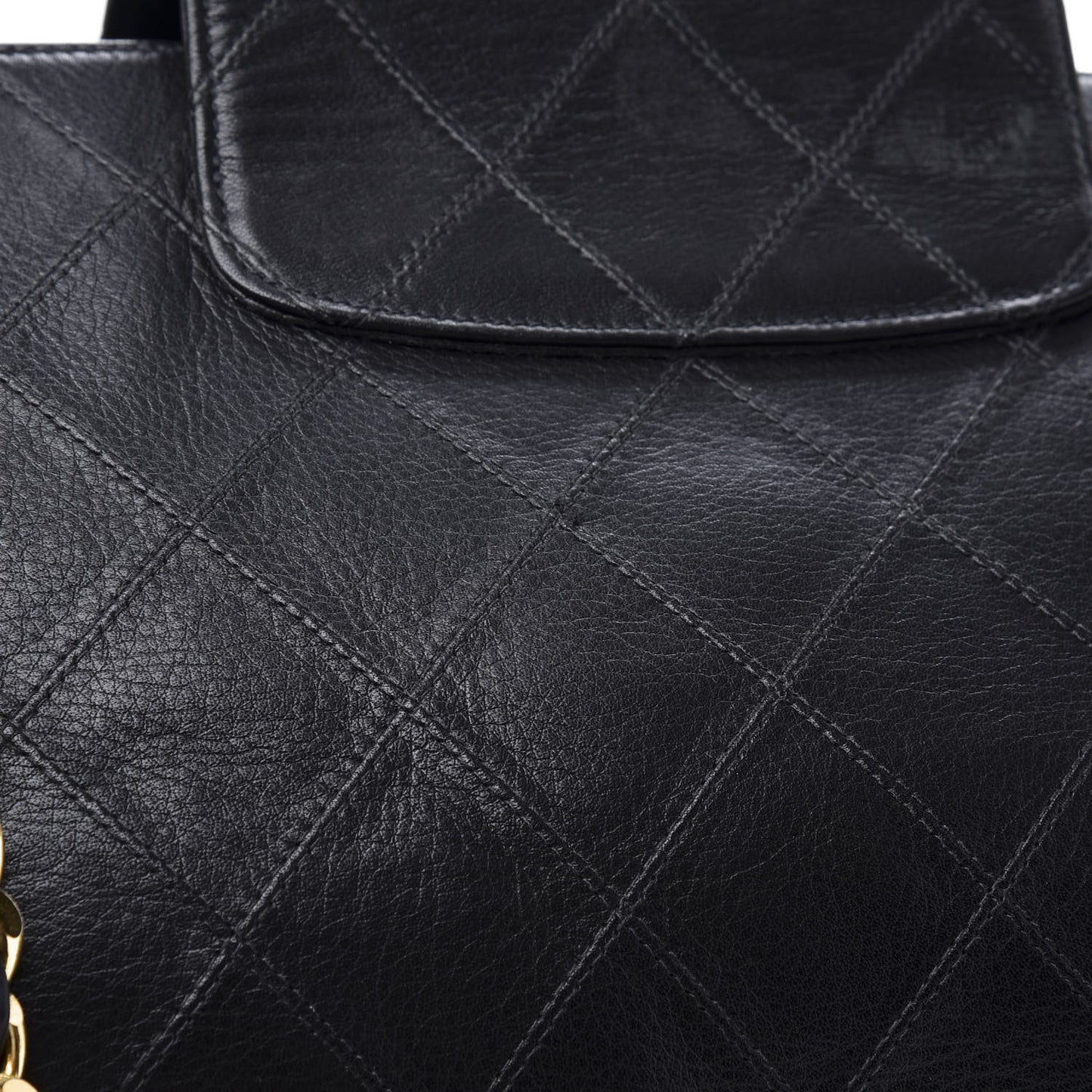 Calfskin Stitched XL Weekender Black