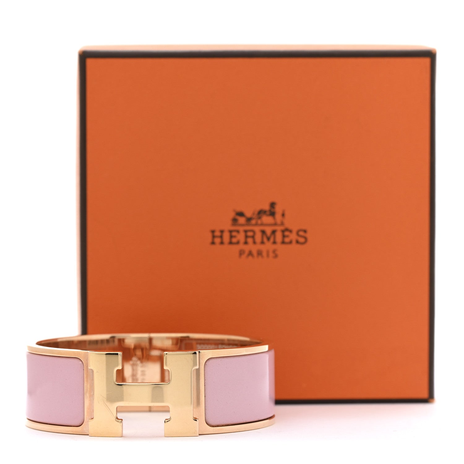 Hermes Enamel Wide Clic Clac H Bracelet PM Rose Nacarat 8 of 8