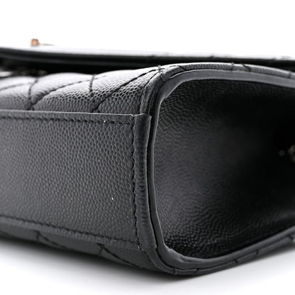 Saint Laurent Grain De Poudre Textured Mixed Matelasse Triquilt Small Monogram Satchel Black 9 of 9