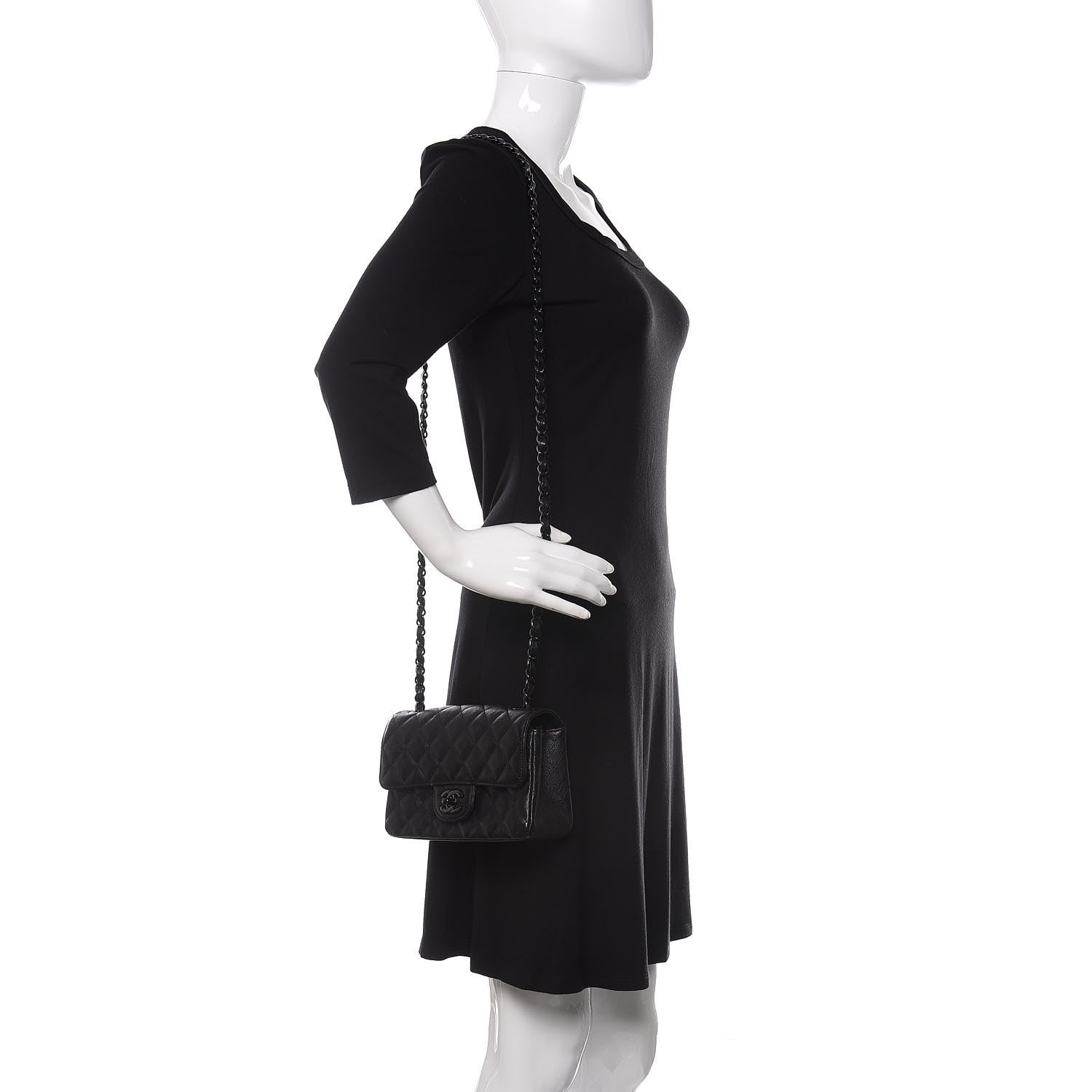 Chanel Crumpled Calfskin Quilted Mini Rectangular Flap So Black 2 of 13