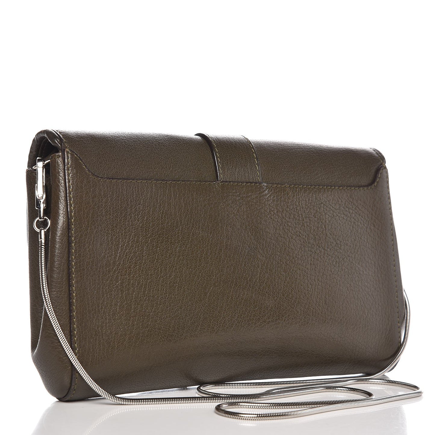 Sugar Goatskin Obsedia Chain Shoulder Bag Khaki