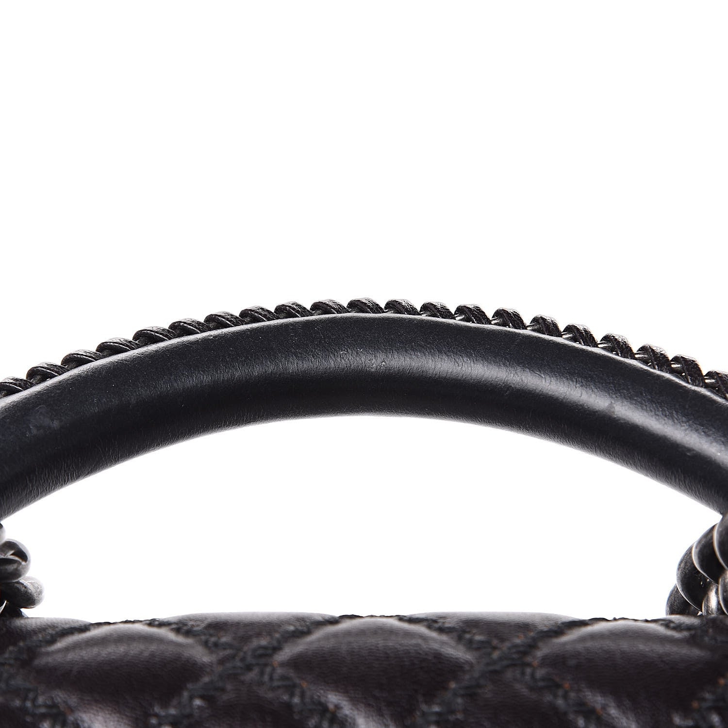 Chanel Calfskin Quilted Medium Boy Top Handle Flap Black 11 of 12