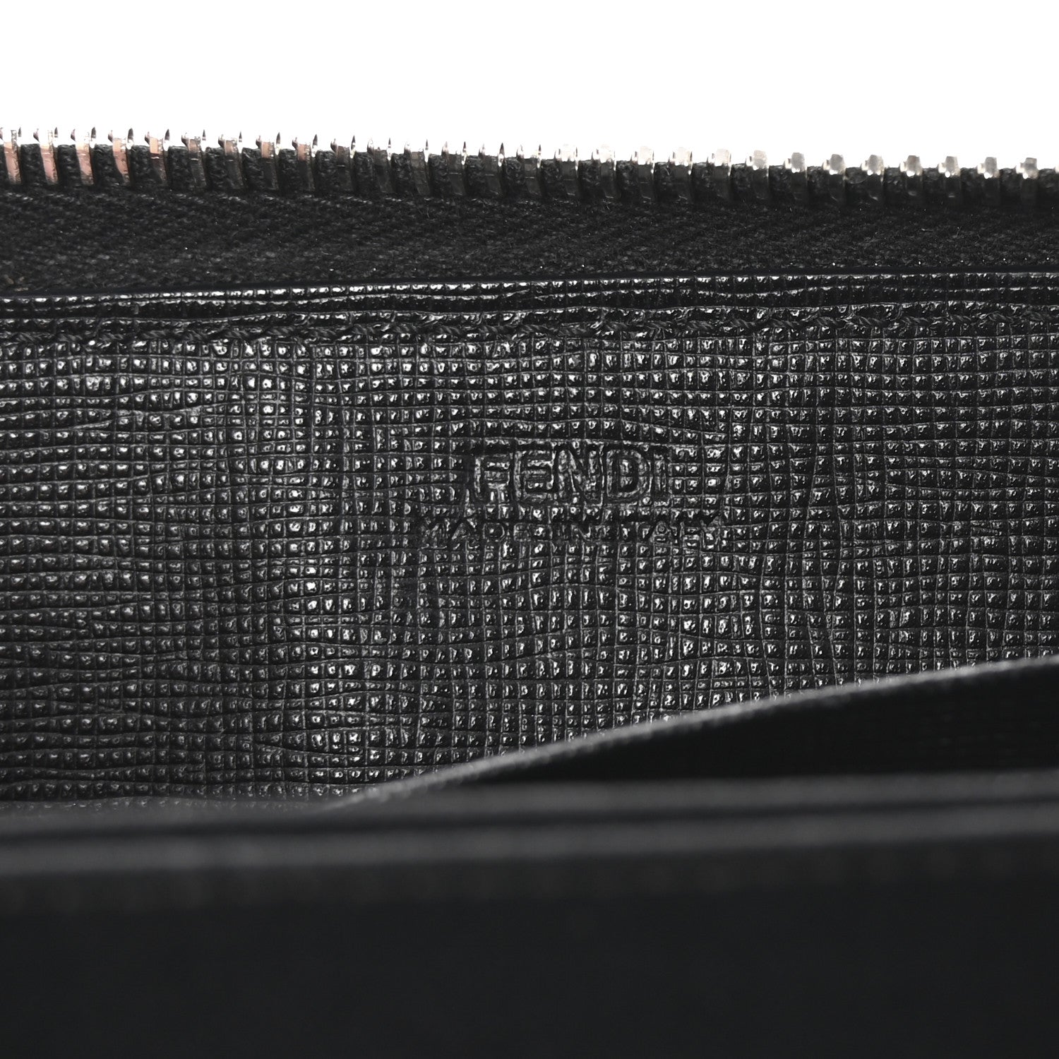 Fendi Vitello Elite Mink Fur Studded Karlito Zip Around Wallet Black 6 of 8