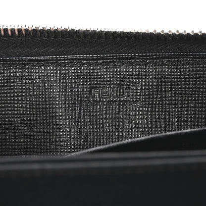 Fendi Vitello Elite Mink Fur Studded Karlito Zip Around Wallet Black 6 of 8