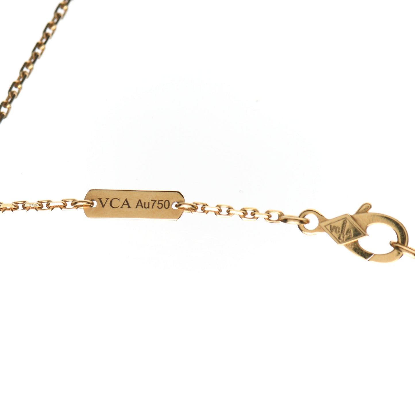 18K Yellow Gold Mother of Pearl Lucky Alhambra Butterfly Pendant Necklace