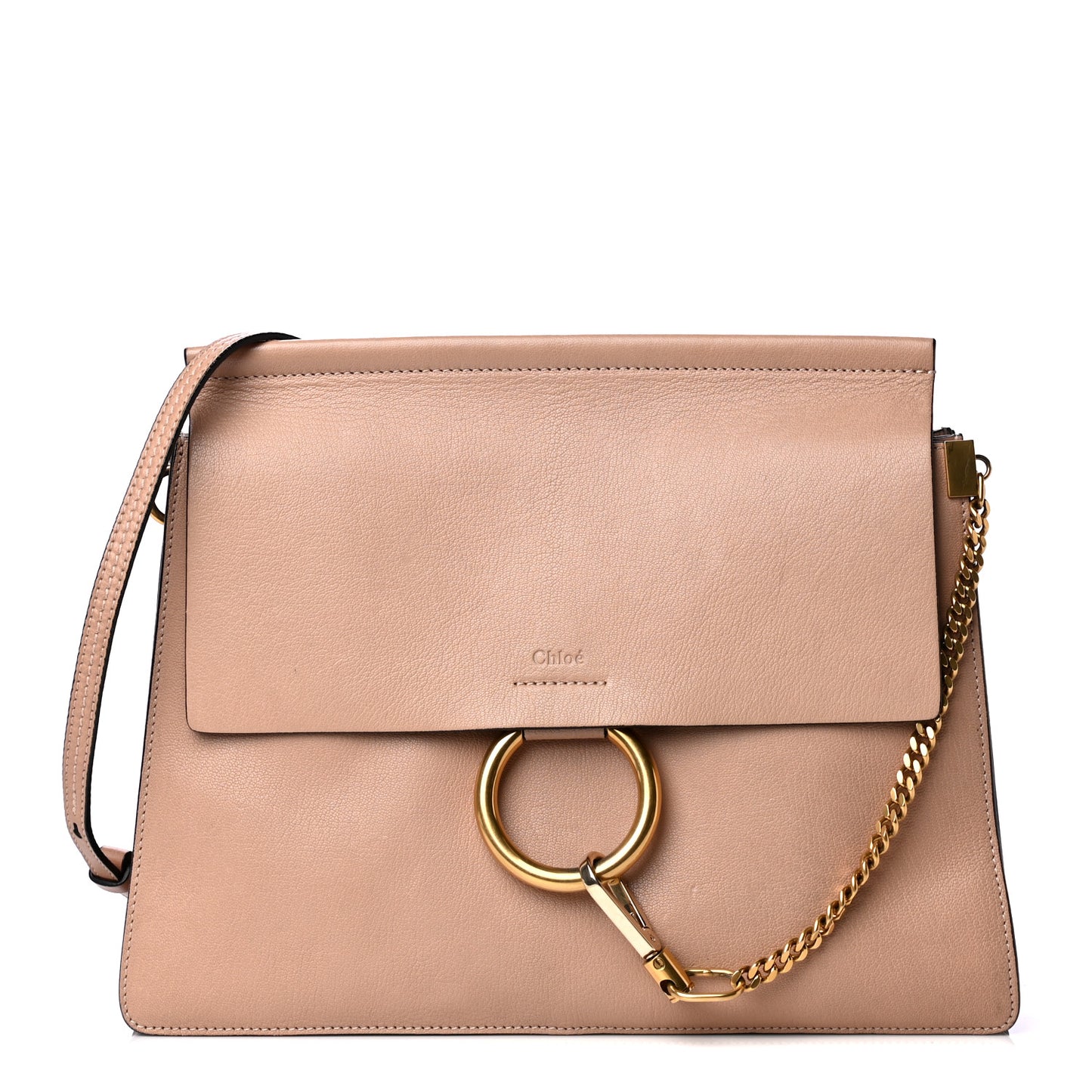 Calfskin Medium Faye Shoulder Bag Biscotti Beige