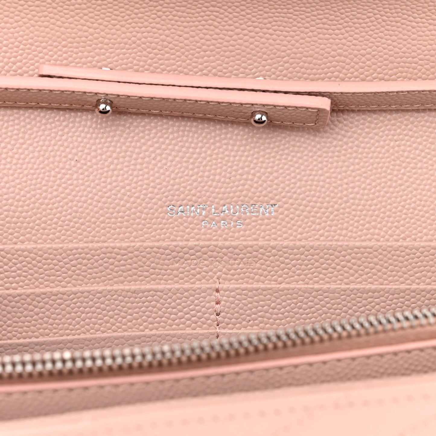 Grain De Poudre Matelasse Chevron Cassandre Chain Wallet Pale Pink