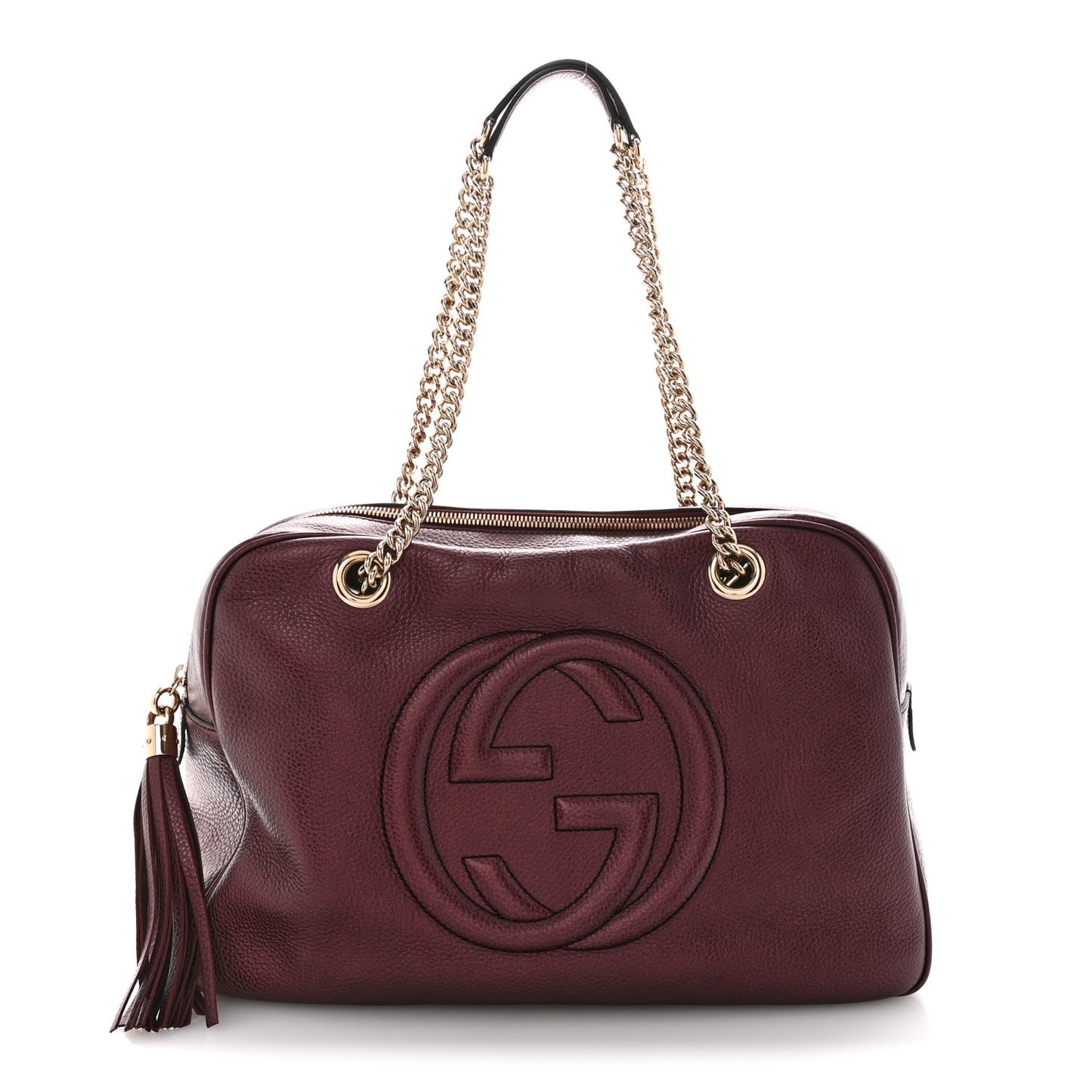 Metallic Cellarius Calfskin Medium Soho Bowler Classic Burgundy