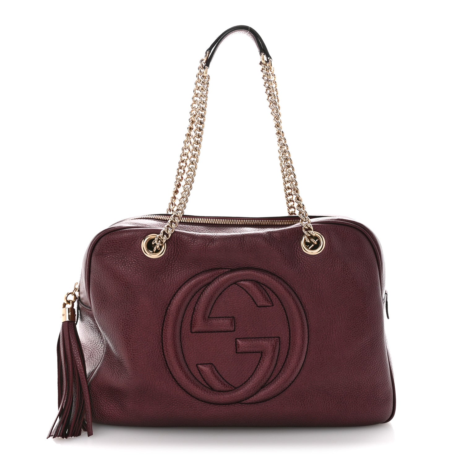 Gucci Metallic Cellarius Calfskin Medium Soho Bowler Classic Burgundy 1 of 14