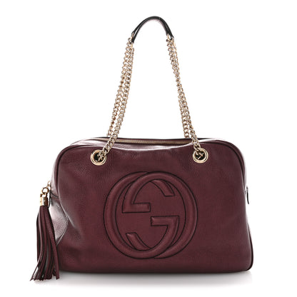 Gucci Metallic Cellarius Calfskin Medium Soho Bowler Classic Burgundy 1 of 14
