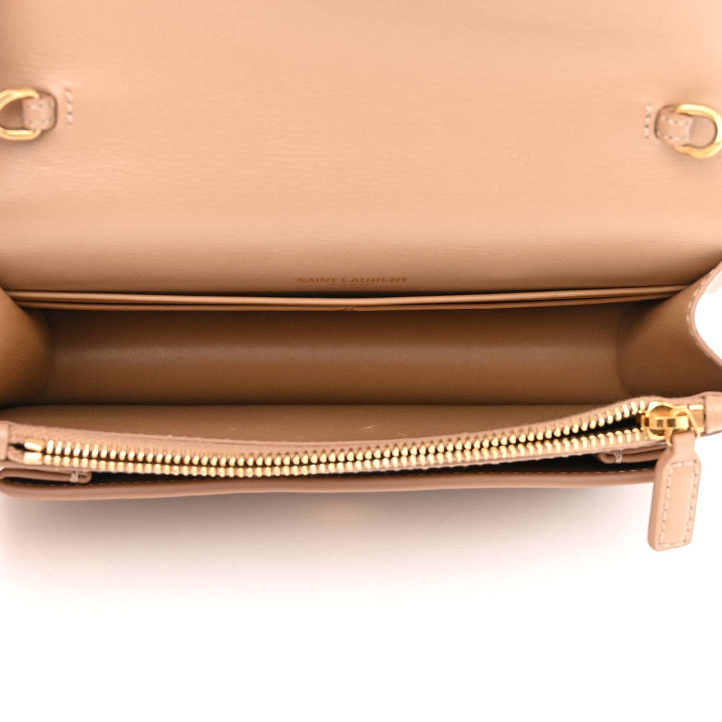 Calfskin Monogram Sunset Chain Wallet Nude Powder
