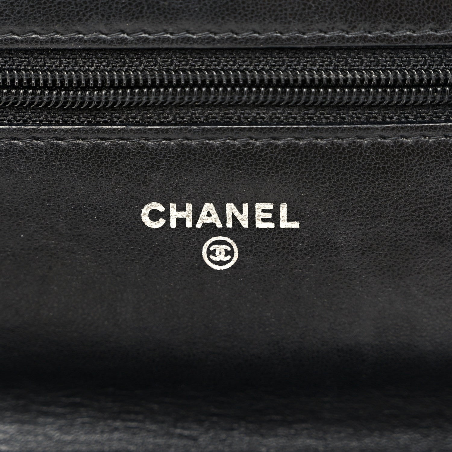 Chanel Lambskin Camellia Embossed Wallet On Chain WOC Black 6 of 11